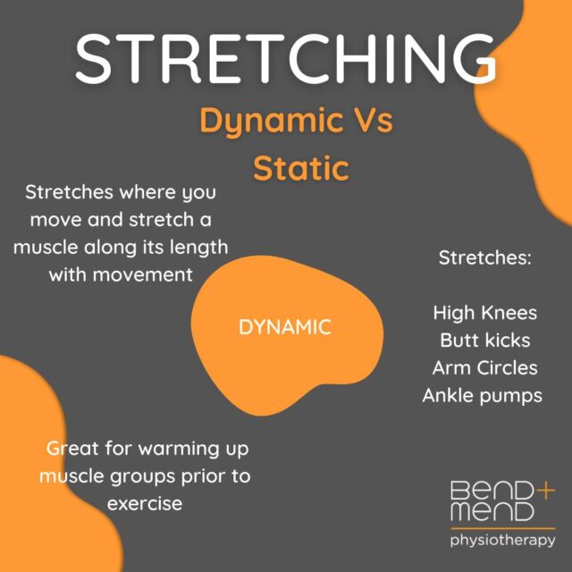 When it comes to warming up, improving mobility and flexibility there are two main types of stretches: dynamic and static stretching. All though the literature is varied it is thought that each has its own unique benefits and purposes. Understanding the difference between the two can help you optimise your pre-workout routine and help select the stretches that work for you. 🤸#physiosydney #sydneyphysio #sportsphysio #pilatessydneycbd #stretching