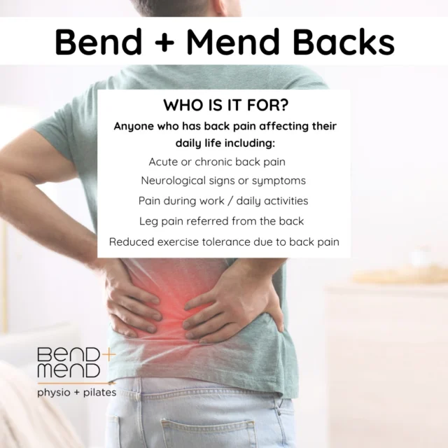 Our "Bend + Mend Backs" programme combines early hands-on treatment, specific core stability exercises and group classes to relieve pain and prevent recurrence.#physiosydneycbd #sydneyphysio #pilatessydneycbd #backpain #backphysio #bendandmend