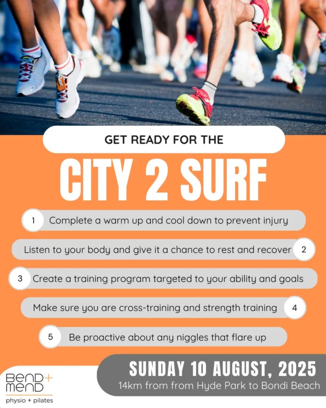 @city2surf is only 2 months away! Training should be well underway but here are some tips to get you over the line.#sportsphysio #bendandmend #runningphysio #city2surf