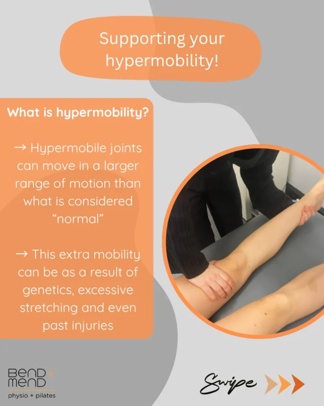 Hypermobile joints can move in a larger range of motion than what is considered “normal”. Its important to strengthen the muscles around the joints to improve stability and control.#physiosydneycbd #sportsphysio #bendandmend #hypermobile #hypermobility