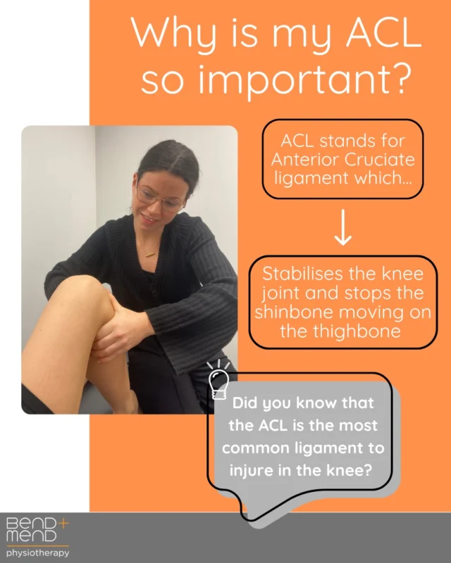 From professional athlete to weekend warrior, ACL ruptures are a debilitating injury for all. Whilst ACL injuries have multiple mechanisms, low energy and non contact injuries are most common, accounting for 70% of ACL ruptures. An example of a non contact injury would be landing on uneven ground and the knee buckling inwards. When an ACL rupture occurs often patients will report an audible “pop” felt within the knee. Concurrent injuries to the medial meniscus, medial collateral ligament (MCL) are not uncommon as the mechanisms can be similar.#bendandmend #sportsphysio #physiosydneycbd #aclrupture #kneephysio
