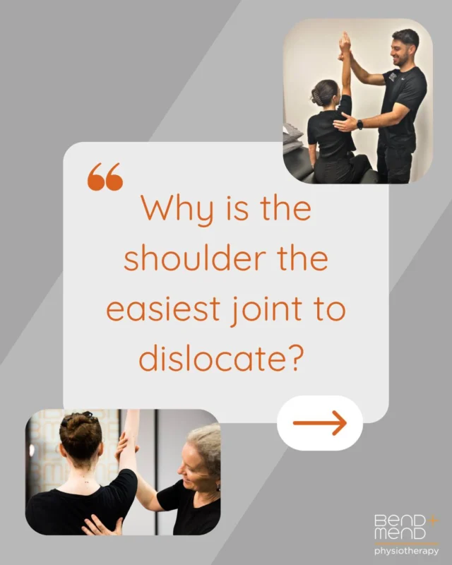 The glenohumeral (shoulder) joint permits the greatest range of motion of all the joints in the human body. To get this extra motion the anatomical structure of the shoulder must favour mobility over stability. Stability is achieved by two means: Passive stability – bony congruence and ligaments, and dynamic stability – muscles.#sportsphysio #physiosydneycbd #bendandmend #shoulderphysio #shoulderdislocation