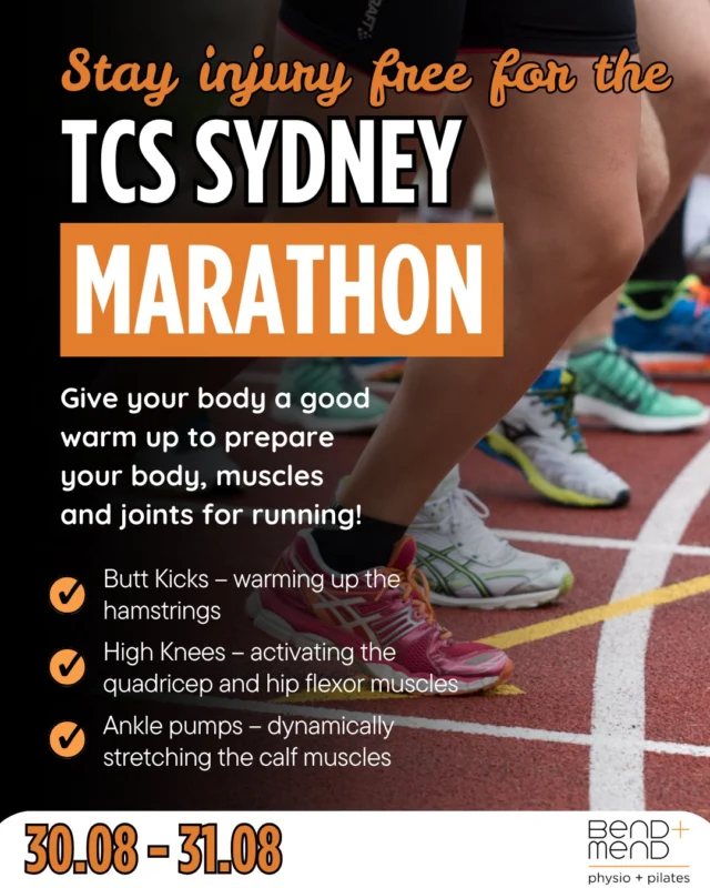 It's almost time for the @sydney_marathon ! Get your body warmed up with dynamic stretching, where you move and stretch a muscle along its length with movement.#physiosydneycbd #sportsphysio #bendandmend #tcsmarathon #tcsmarathon2025