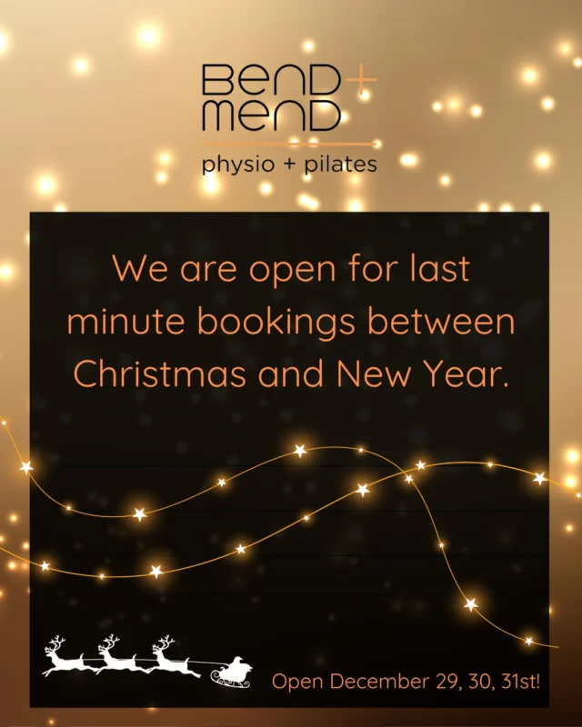 🎄 Need a last-minute appointment between Christmas and New Year?
We’ve got you! ✨We’re open December 29, 30 and 31 for any end-of-year niggles, tune-ups or pre-2025 resets. Bookings are limited so book a spot while you can!
Link to book in bio.#physiosydneycbd #BendAndMend #SydneyPhysio #bendandmend