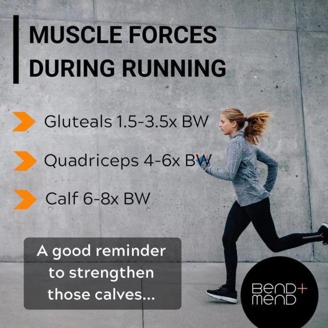 Looking to step up your New Year's resolution? Cardio training is a great way to keep hitting those goals but can leave you with muscle aches and pains if not managed properly.We recommend a focus on calf strengthening and it's not hard to see why; just check out these typical output stats 🏃 These often forgotten muscles can carry up to 8 times our body weight when jogging. Better not skip leg day!#bendandmend
#physiosydneycbd #bendandmendphysio #sydneyphysio