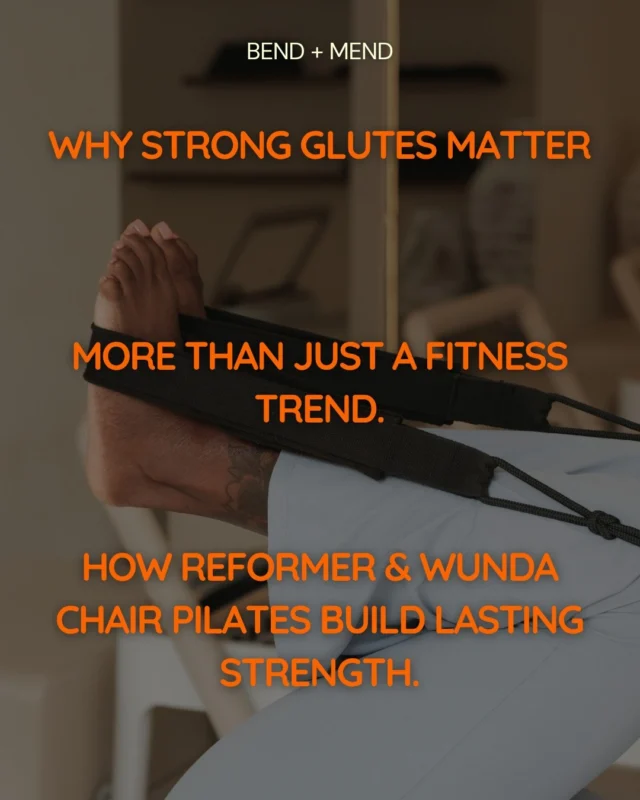Your glutes do so much more than power your workouts.Did you know your glute muscles are essential for:
✔️ Supporting your lower back
✔️ Improving balance and stability
✔️ Protecting your hips and knees
✔️ Walking, climbing stairs and running with easeAt Bend + Mend, our Physiotherapist-led Pilates sessions use both the Reformer, Trapeze Table and Wunda Chair to activate, strengthen and challenge your glutes in ways that carry over into everyday life.Whether you're recovering from an injury, improving sports performance or simply wanting to move better, stronger glutes can make a huge difference.👉 Read our latest blog to learn why glute strength matters and how Pilates helps build lasting strength.#Pilates #ReformerPilates #WundaChair #Physiotherapy #SydneyCBD #GluteStrength #CoreStrength #InjuryPrevention #BendAndMend