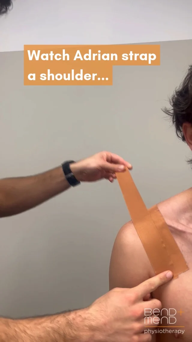 Shoulder strapping in action!

Watch Adrian demonstrate shoulder strapping at Bend + Mend Physiotherapy in Sydney CBD.

Shoulder strapping may help support the shoulder during certain activities, depending on the injury and your individual needs.

A physiotherapy assessment can help identify what's contributing to your symptoms and guide your recovery.

Save this post and get in touch if you need help with a shoulder injury.

#ShoulderStrapping #ShoulderInjury #ShoulderPain #SportsPhysio #SportsInjuryRehab #Physiotherapy #SydneyPhysio #SydneyCBD #SydneyCBDPhysio #SydneyCity #BendAndMend #ShoulderRehab #PhysioLife